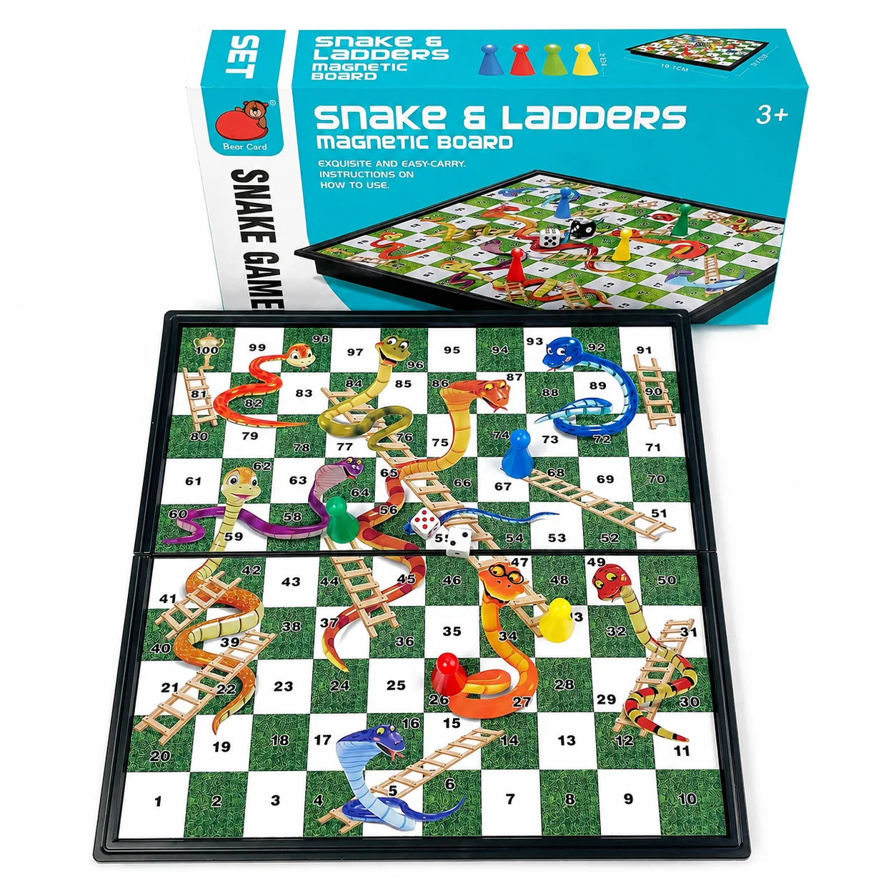 19.1x19.7cm Folding Magnetic Snake Ladder Board Game with Carry Box Safe Portable Travel Educational Puzzle Toy Gift
19.1x19.7cm Folding Magnetic Snake Ladder Board Game with Carry Box Safe Portable Travel Educational Puzzle Toy Gift
