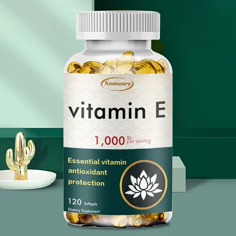 Supplément de vitamine E 1000IU-Anant anticontinuité, Iration de vaccination cellulaire, Santé de la peau-120 Capsules
