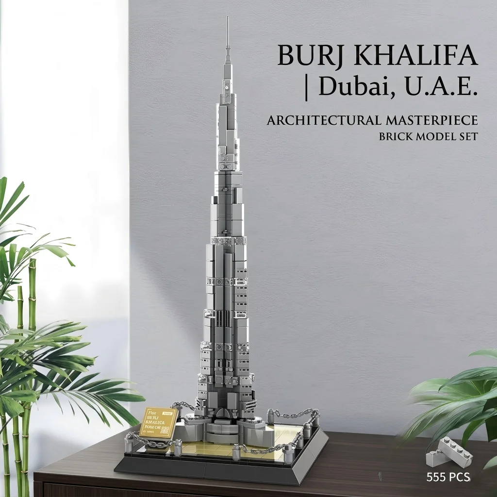 Burj Khalifa Dubai, 555 Pieces, MOC UAE Landmark Building Blocks, DIY Decor Gift for Collector, Birthday Present
Burj Khalifa Dubai, 555 Pieces, MOC UAE Landmark Building Blocks, DIY Decor Gift for Collector, Birthday Present