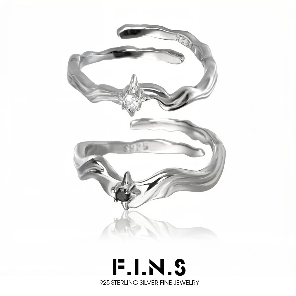 F.I.N.S Minimalist Style Zircon Star S925 Sterling Silver Couple's Ring Irregular Waved Adjustable Index Mid Finger Fine Jewelry
F.I.N.S Minimalist Style Zircon Star S925 Sterling Silver Couple's Ring Irregular Waved Adjustable Index Mid Finger Fine Jewelry