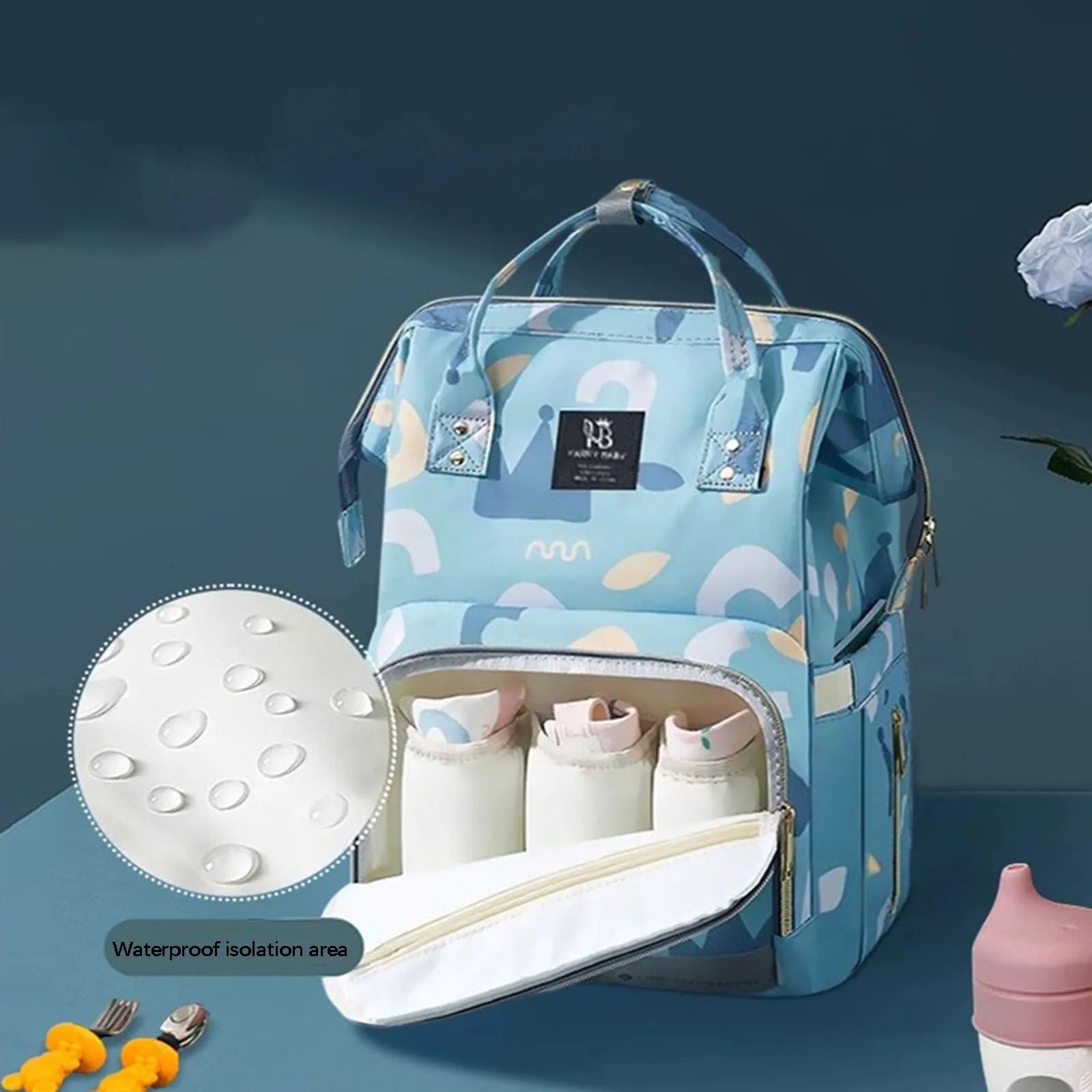 Mommy Diaper Bag Korean Fashion Printed Multifunctional Backpack with Insulated Bottle Compartment Oxford Cloth Diaper Bag
Mommy Diaper Bag Korean Fashion Printed Multifunctional Backpack with Insulated Bottle Compartment Oxford Cloth Diaper Bag