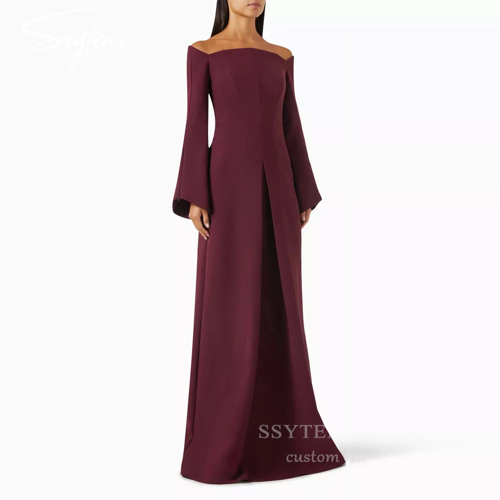 SSYTENS Modest Crepe Long Evening Dresses Off Shoulder Wedding Guest Prom Dresses Full Sleeves Dubai Formal Prom Gown Customized
SSYTENS Modest Crepe Long Evening Dresses Off Shoulder Wedding Guest Prom Dresses Full Sleeves Dubai Formal Prom Gown Customized