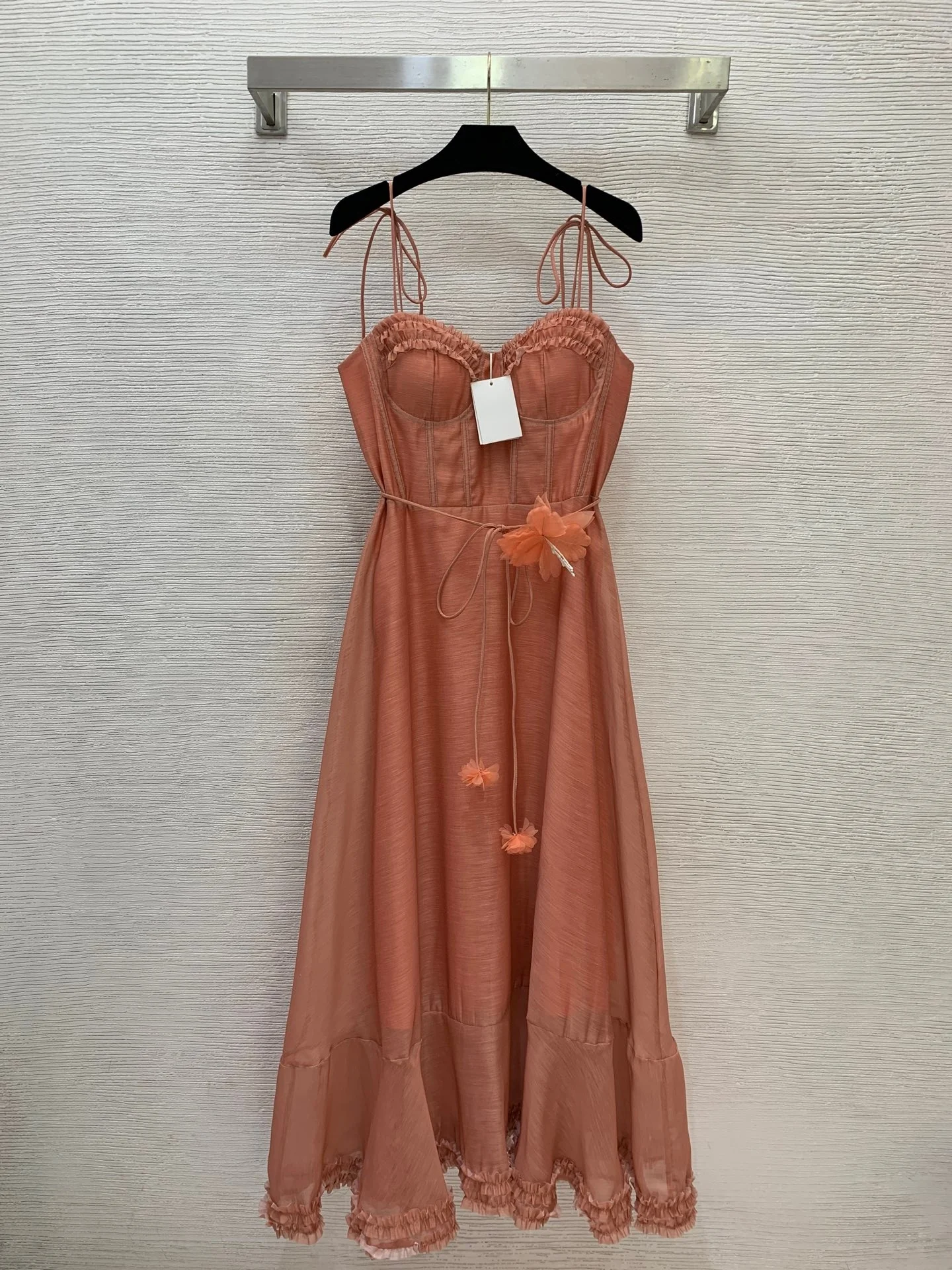2026 Women Dress Flowy Coral Maxi Dress Sleeveless Corset Tie Strap With Flower Belt Detail
2026 Women Dress Flowy Coral Maxi Dress Sleeveless Corset Tie Strap With Flower Belt Detail