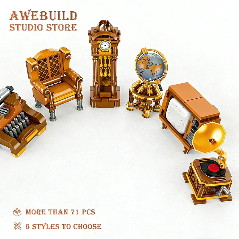 Ретро-механические маятниковые часы MOC, строительные блоки, винтажный граммофон, телевизор, 3D-модель, DIY-игрушки в виде пишущих машинок, декор для дома, подарки для взрослых
Ретро-механические маятниковые часы MOC, строительные блоки, винтажный граммофон, телевизор, 3D-модель, DIY-игрушки в виде пишущих машинок, декор для дома, подарки для взрослых