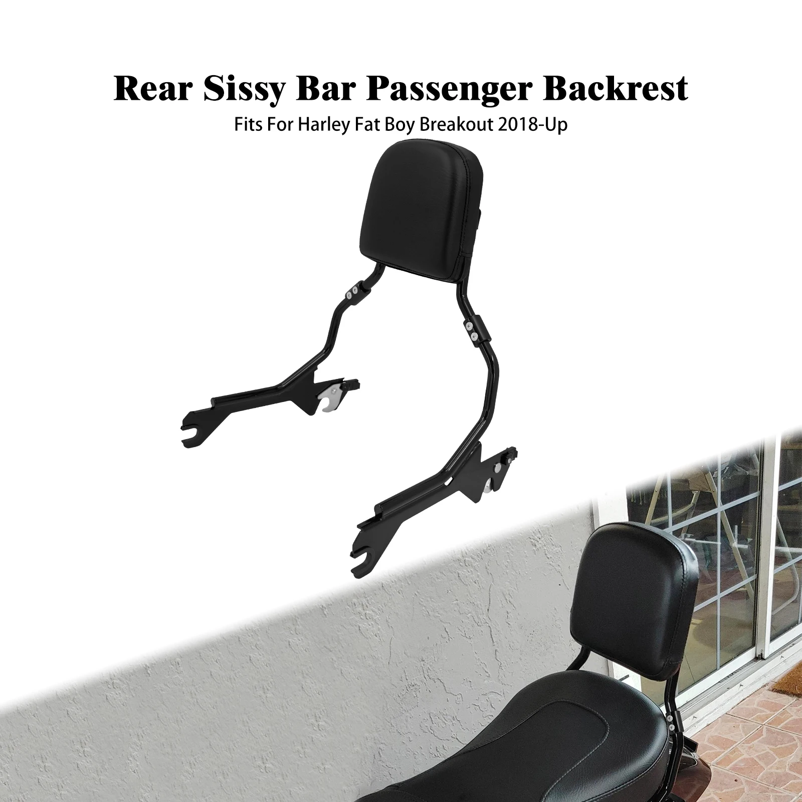Rear Backrest Motorcycle Passenger Sissy Bar Backrests Detachable Back For Harley Softail Fat Boy FLFB Breakout FXBR 18-Up Black
Rear Backrest Motorcycle Passenger Sissy Bar Backrests Detachable Back For Harley Softail Fat Boy FLFB Breakout FXBR 18-Up Black