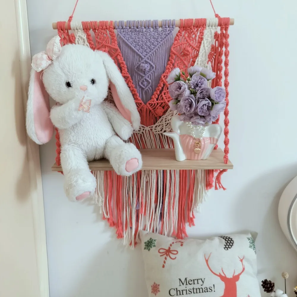 Macrame Wall Hanging Shelf Boho Floating Shelves Handcrafted Plant Hanger Rustic Flower Pot Arts Crafts Display Stand Holder
Macrame Wall Hanging Shelf Boho Floating Shelves Handcrafted Plant Hanger Rustic Flower Pot Arts Crafts Display Stand Holder