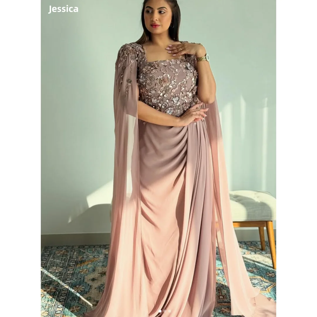 Jessica Embroidered 3D Appliques Evening Dresses Chiffon Shawl Prom Dresses Elegant Ladies Formal Vestidos De Fiesta Customized
Jessica Embroidered 3D Appliques Evening Dresses Chiffon Shawl Prom Dresses Elegant Ladies Formal Vestidos De Fiesta Customized