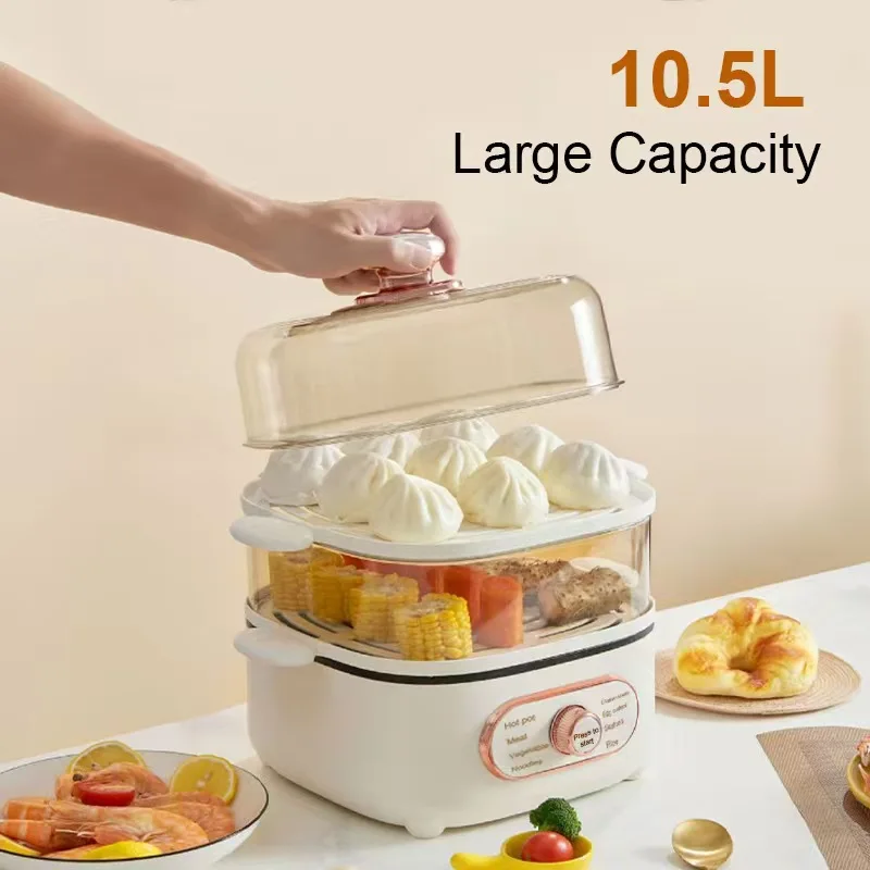 Electric Food Steamer 2 Tier Stackable Steam Cooker Knob Controlled Automatic Small Automatic for Cooking Dumplings Rice Seafood
Electric Food Steamer 2 Tier Stackable Steam Cooker Knob Controlled Automatic Small Automatic for Cooking Dumplings Rice Seafood