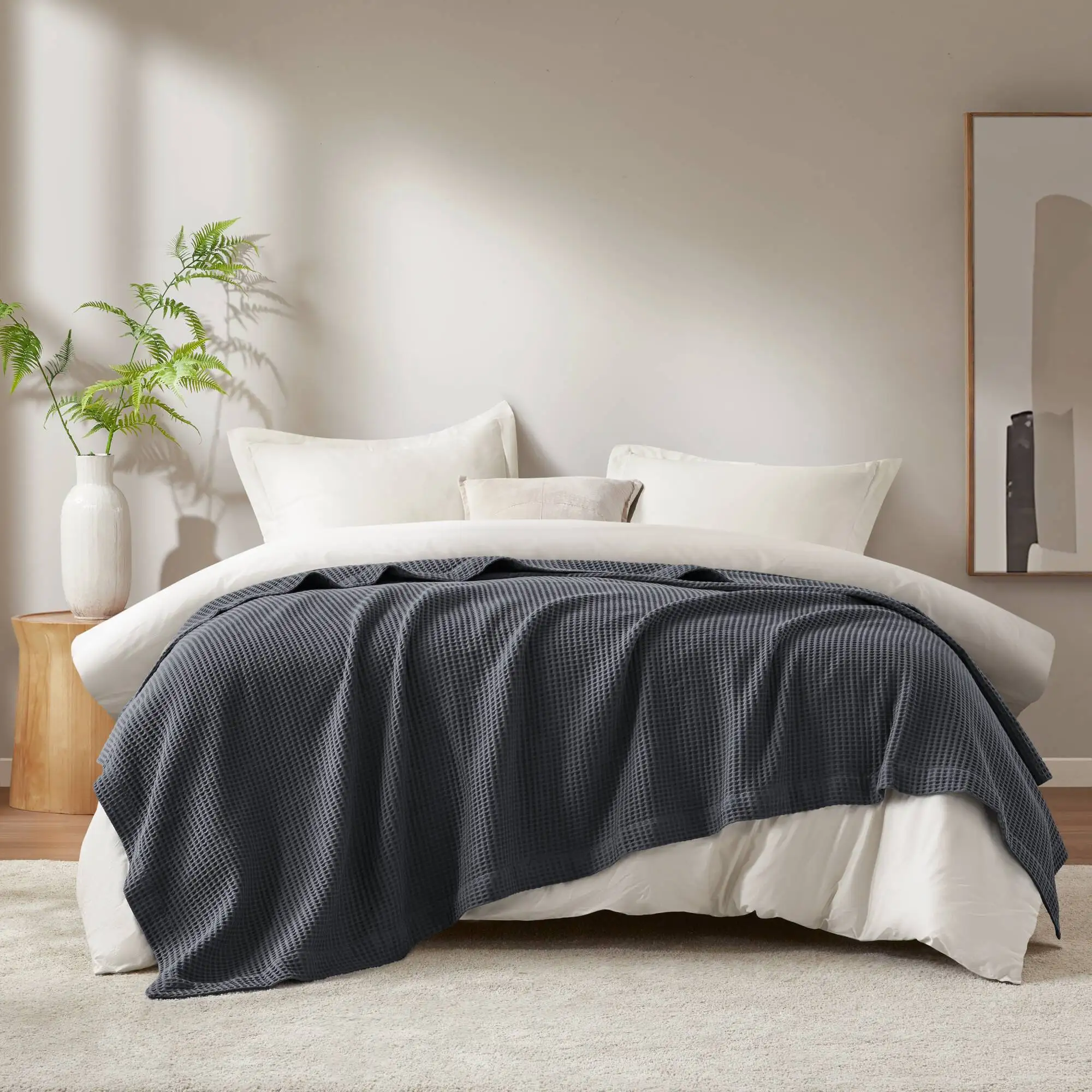 1PC King Cotton Blanket (DARK GREY + Cotton)"
1PC King Cotton Blanket (DARK GREY + Cotton)"