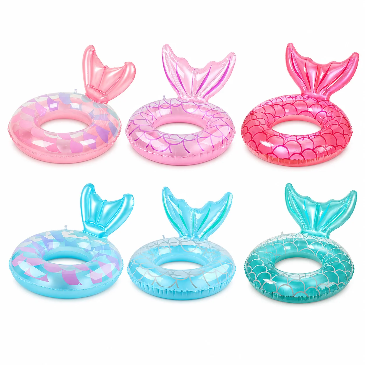 1pc Inflatable Mermaid Tail Swim Ring Pool Float Set Pink Blue Transparent Swimming Ring Summer Beach Water Toys PVC Float
1pc Inflatable Mermaid Tail Swim Ring Pool Float Set Pink Blue Transparent Swimming Ring Summer Beach Water Toys PVC Float