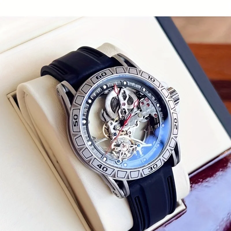 Men's Skeleton Mechanical Watch Cyberpunk Steampunk Style Waterproof Luminous Rubber Strap Street Fashion Wristwatch
Men's Skeleton Mechanical Watch Cyberpunk Steampunk Style Waterproof Luminous Rubber Strap Street Fashion Wristwatch