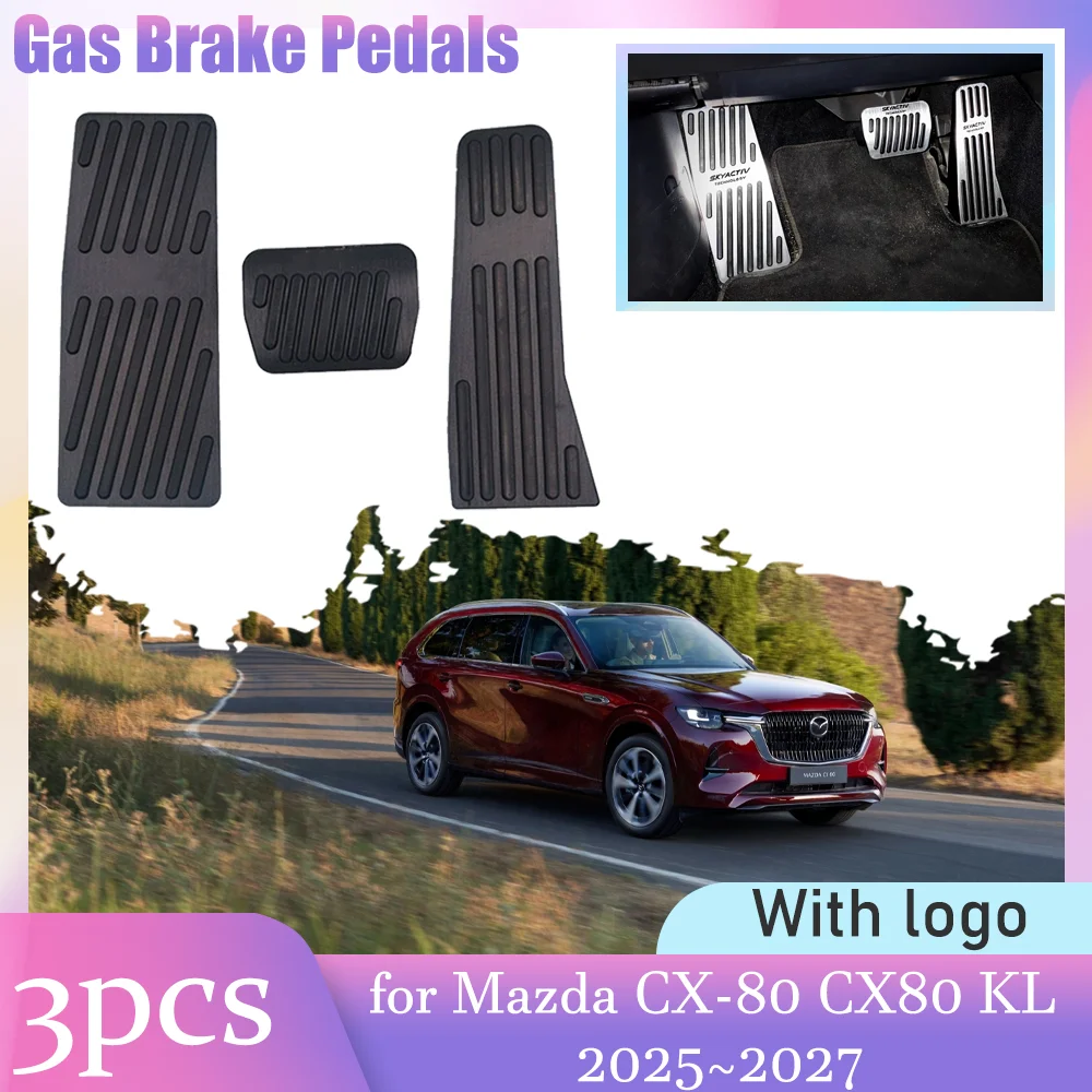 Автомобильные педали газа для Mazda CX-80 CX80 KL 2025 ~ 2027 2026, противоскользящая подставка из алюминиевого сплава, накладка на педаль сцепления, аксессуары 
Автомобильные педали газа для Mazda CX-80 CX80 KL 2025 ~ 2027 2026, противоскользящая подставка из алюминиевого сплава, накладка на педаль сцепления, аксессуары