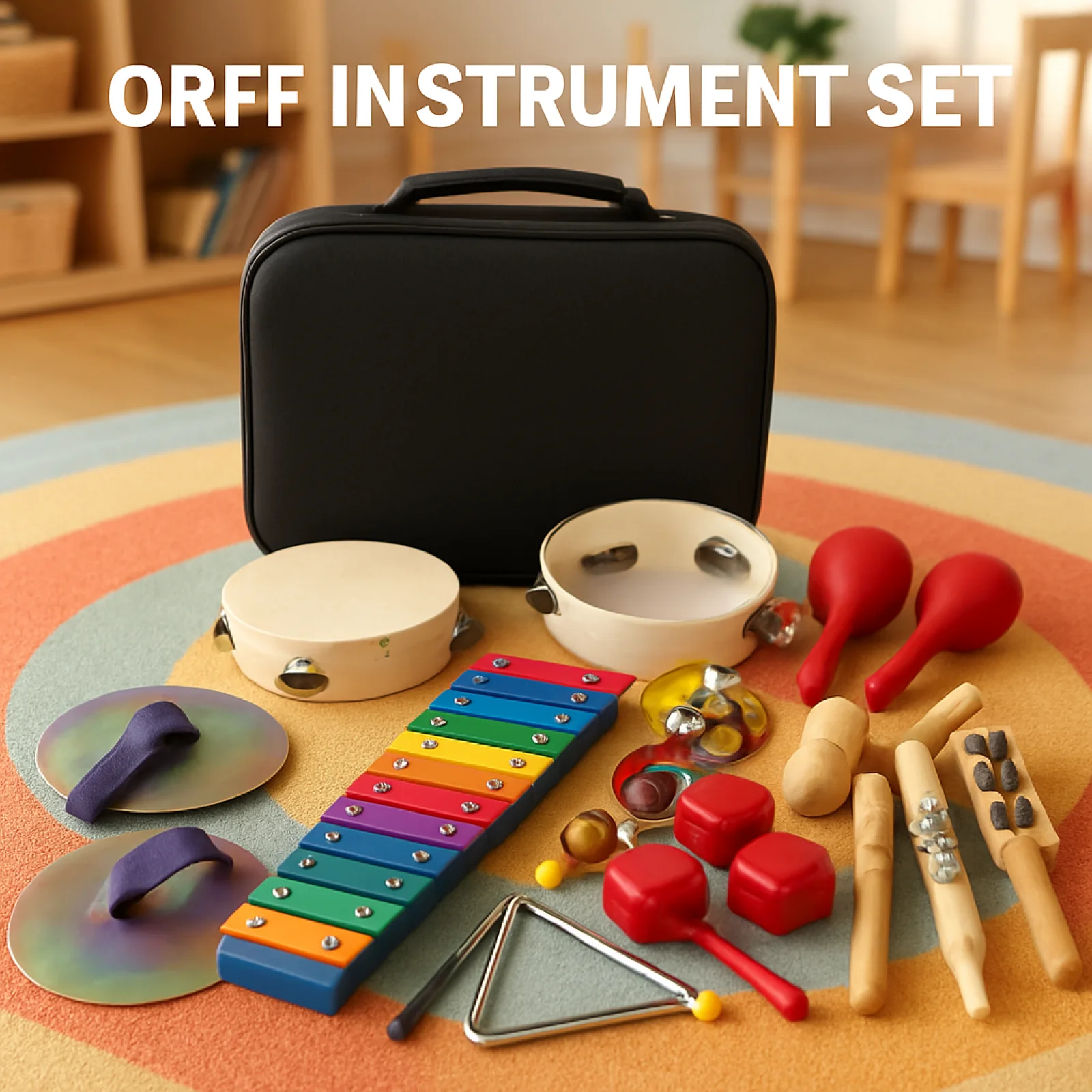 17 Pcs Kids Musical Instruments Set Musical Toy Perfect Preschool Toys Featuring Tambourine Maracas Castanets and More for Child
17 Pcs Kids Musical Instruments Set Musical Toy Perfect Preschool Toys Featuring Tambourine Maracas Castanets and More for Child
