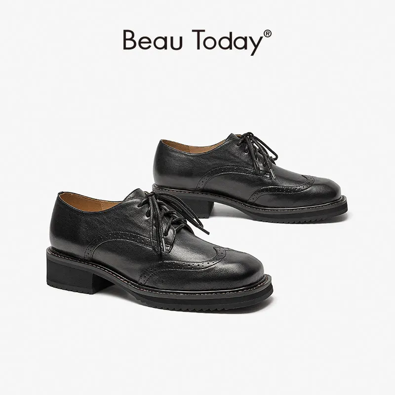 BeauToday Brogues Derby Women Square Heel Lace Up Round Toe Genuine Leather Casual Flats Spring Outdoor Female Shoes 21644
BeauToday Brogues Derby Women Square Heel Lace Up Round Toe Genuine Leather Casual Flats Spring Outdoor Female Shoes 21644