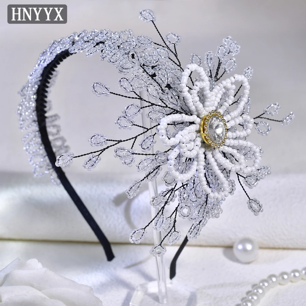HNYYX Luxury Handmade Headband Crystal Beaded Hair Accessories White Flower Headwear Party Headdress Wedding Hair Tiara A118
HNYYX Luxury Handmade Headband Crystal Beaded Hair Accessories White Flower Headwear Party Headdress Wedding Hair Tiara A118