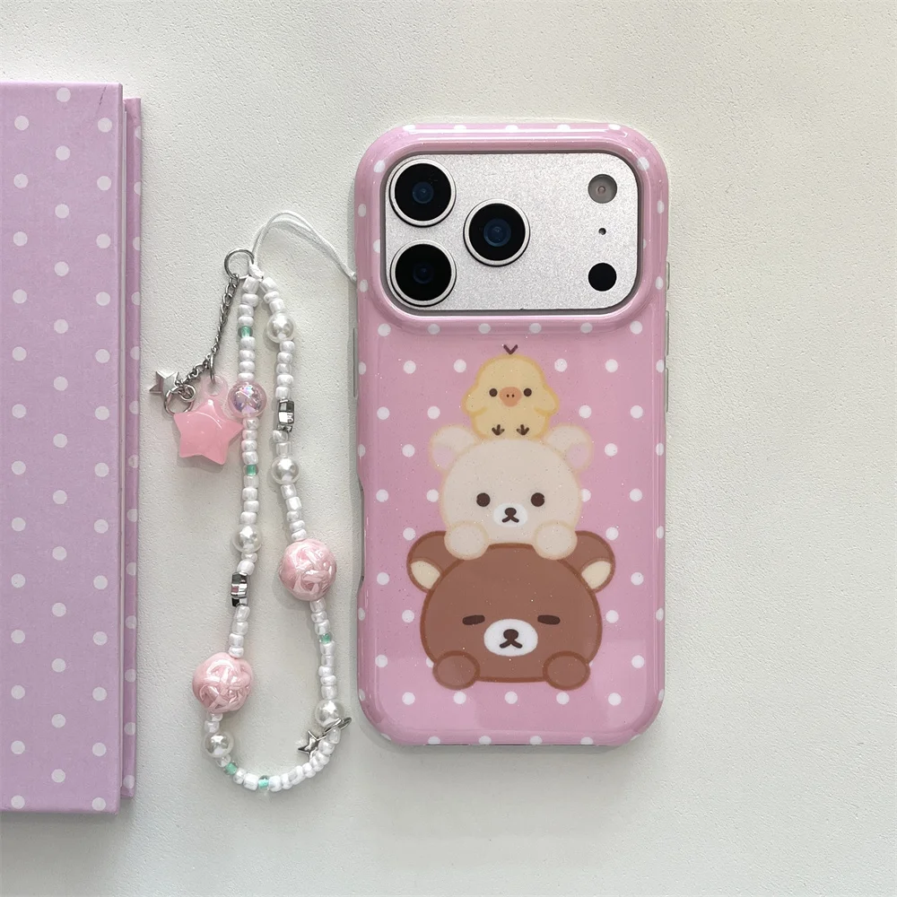 Ins Simple Polka Dot Rilakkuma Phone Case for iPhone 17 16 Pro 15 16 15 Pro Max 17 Pro Cases With Chain Kawaii Shockproof Cover
Ins Simple Polka Dot Rilakkuma Phone Case for iPhone 17 16 Pro 15 16 15 Pro Max 17 Pro Cases With Chain Kawaii Shockproof Cover
