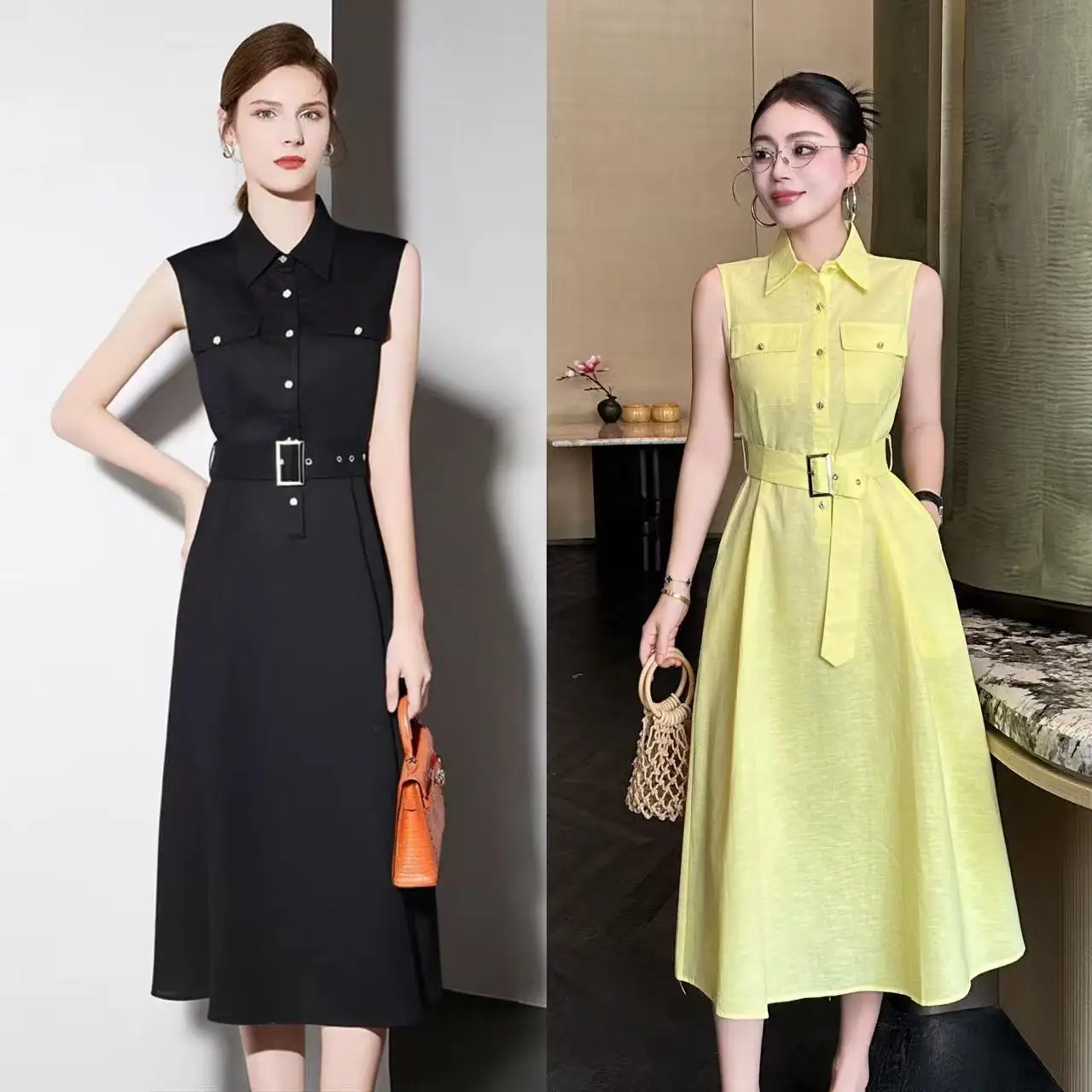 Fashionable sleeveless loose waist elegant versatile 100% linen dress
Fashionable sleeveless loose waist elegant versatile 100% linen dress