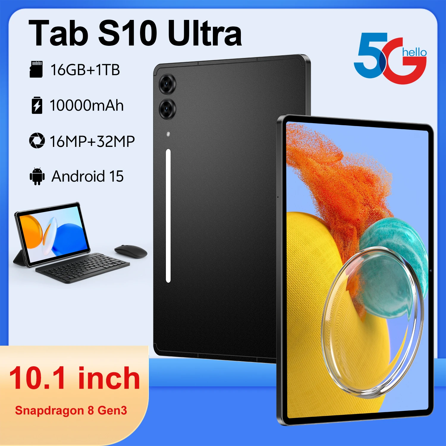 2025 Original Tab S10 Ultra Tablet 10.1 inch Android 14 Global Snapdragon870 10 Core 16GB+1024GB 10000mah 5G Dual SIM WIFI
2025 Original Tab S10 Ultra Tablet 10.1 inch Android 14 Global Snapdragon870 10 Core 16GB+1024GB 10000mah 5G Dual SIM WIFI