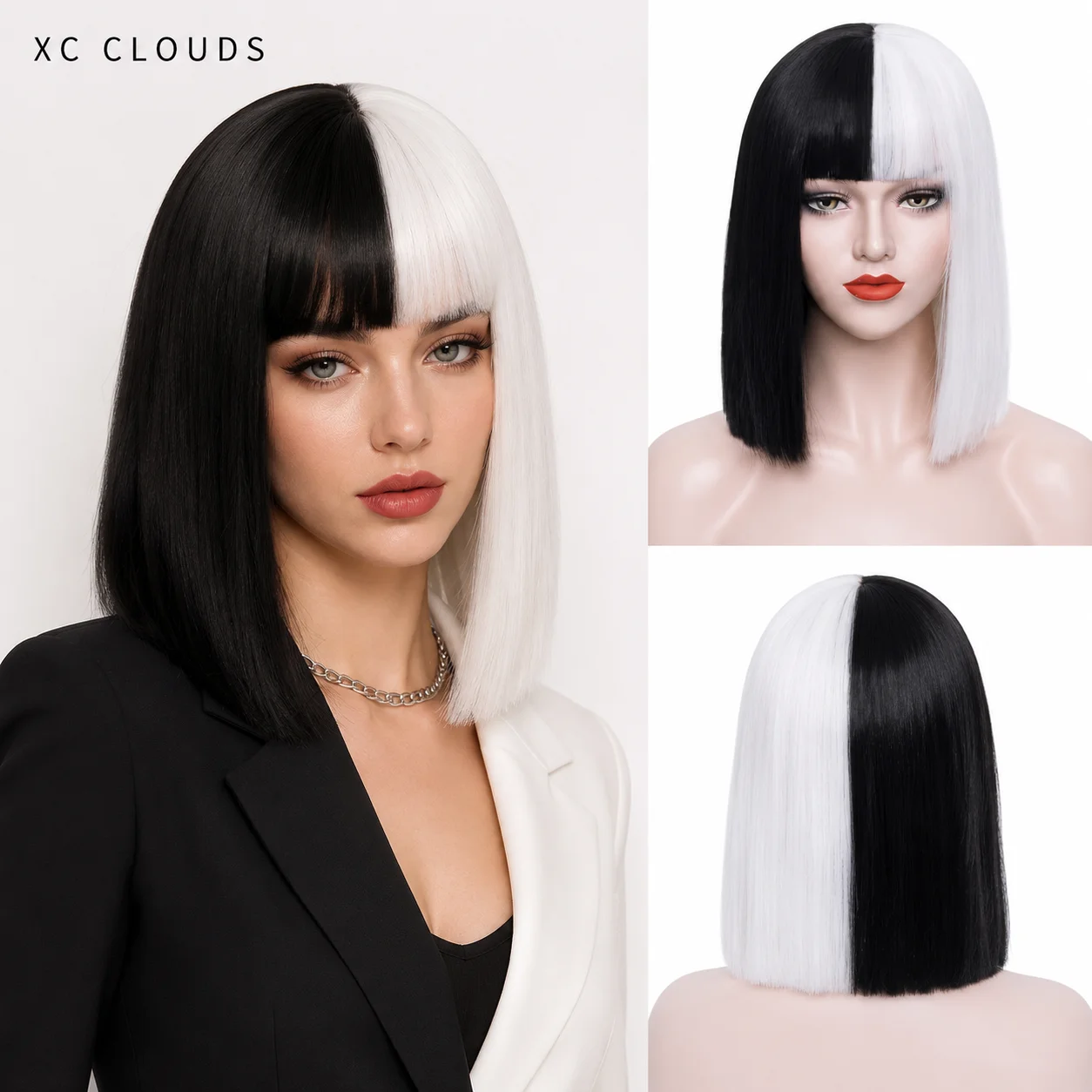 Yin-Yang Black-White Half Straight Bangs Bob Wig for Role-play Party Stage Performance - Cosplay Hair Accessory
Yin-Yang Black-White Half Straight Bangs Bob Wig for Role-play Party Stage Performance - Cosplay Hair Accessory