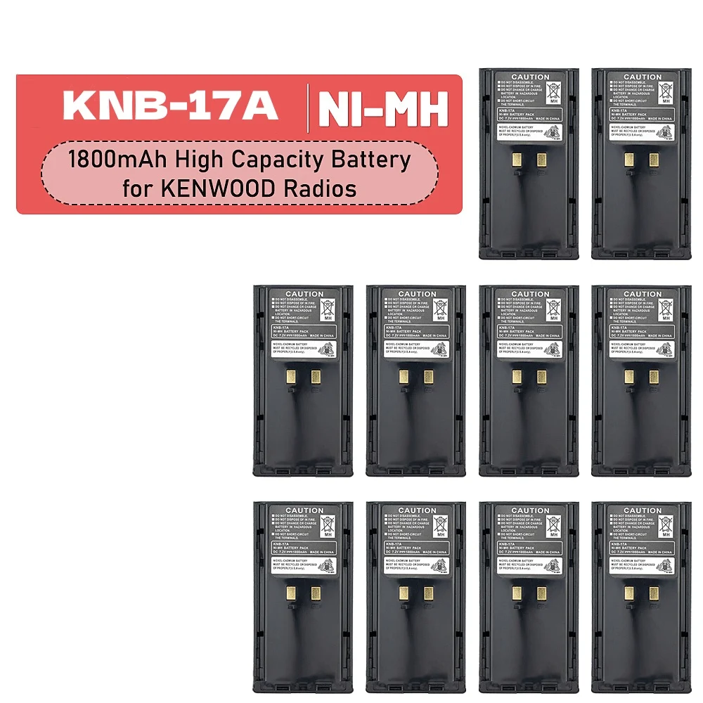 10PCS KNB-17A Battery for Kenwood TK-190, TK-280 TK-481, TK-490 Pro Talk, TK- 2100, TK-4100, TK-5400 Two Way Radios
10PCS KNB-17A Battery for Kenwood TK-190, TK-280 TK-481, TK-490 Pro Talk, TK- 2100, TK-4100, TK-5400 Two Way Radios