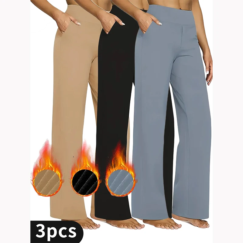 Женские брюки для йоги из 3 комплектов, широкие брюки с высокой талией и карманами, спортивные штаны, свободные, уютные, удобные, спортивные, повседневные для отдыха
Женские брюки для йоги из 3 комплектов, широкие брюки с высокой талией и карманами, спортивные штаны, свободные, уютные, удобные, спортивные, повседневные для отдыха