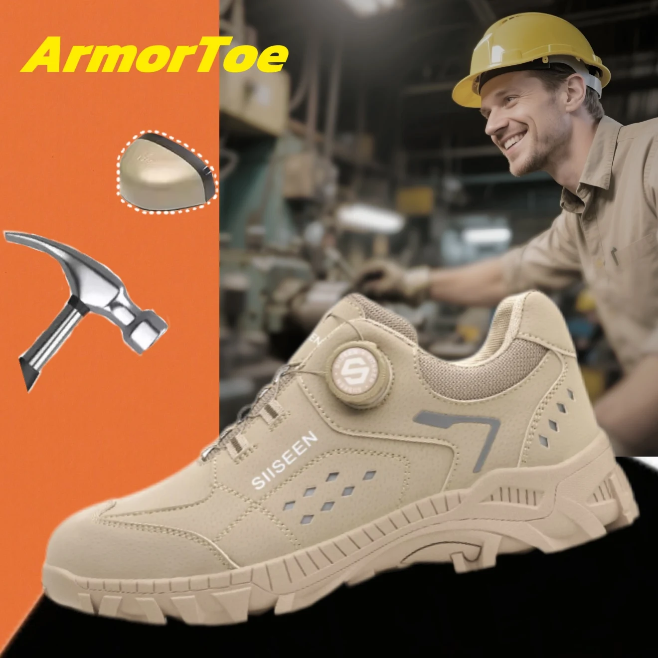 ArmorToe Steel Head Four Seasons Models Technology Rotary Buckle Safety Shoes Anti-smash Anti-stabbing Work Shoes #Armor2737
ArmorToe Steel Head Four Seasons Models Technology Rotary Buckle Safety Shoes Anti-smash Anti-stabbing Work Shoes #Armor2737