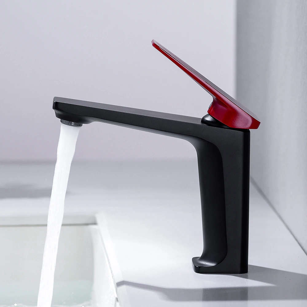 SKOWLL Modern Sink Faucet Deck Mount Single Handle Bathroom Vanity Mixer Tap, Red Black
SKOWLL Modern Sink Faucet Deck Mount Single Handle Bathroom Vanity Mixer Tap, Red Black