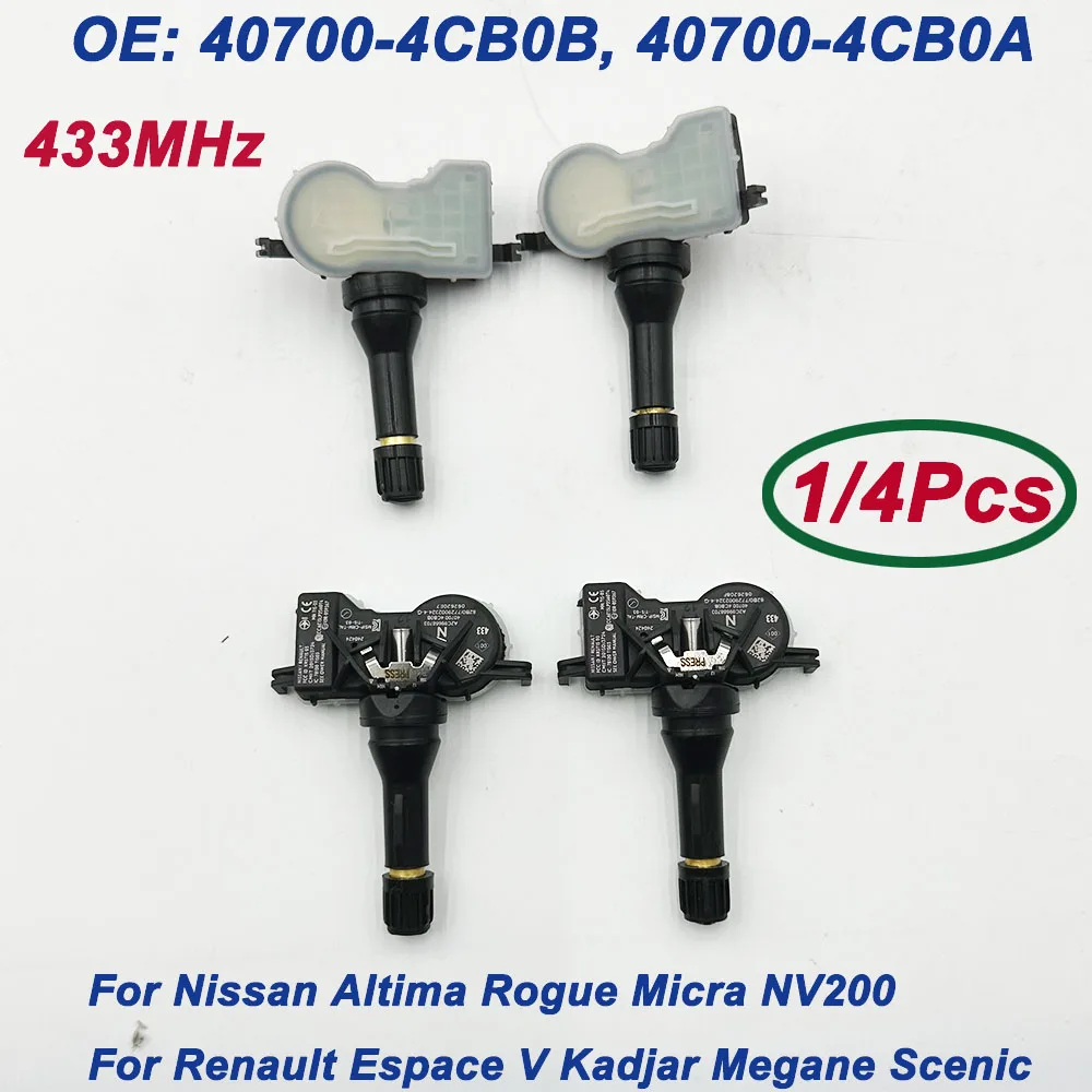 Датчик давления в шинах TPMS 40700-4CB0B 407004CB0A 407004CB0B для Nissan Micra NV200 Renault Espace V Kadjar Scenic 433 МГц, 1/4 шт.
Датчик давления в шинах TPMS 40700-4CB0B 407004CB0A 407004CB0B для Nissan Micra NV200 Renault Espace V Kadjar Scenic 433 МГц, 1/4 шт.