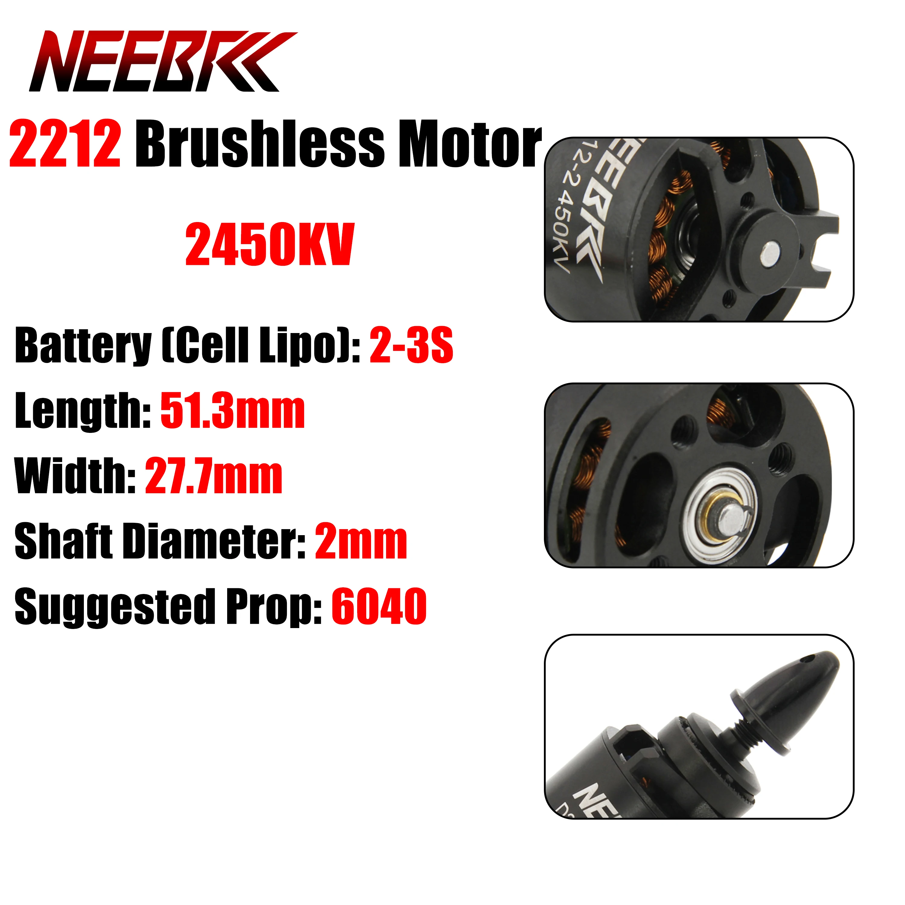 2212 2450KV Outrunner Brushless Motor 2-3S for RC FPV Fixed-Wing Drone Plane Aircraft Multicopter 6040 Propeller Controller Part
2212 2450KV Outrunner Brushless Motor 2-3S for RC FPV Fixed-Wing Drone Plane Aircraft Multicopter 6040 Propeller Controller Part