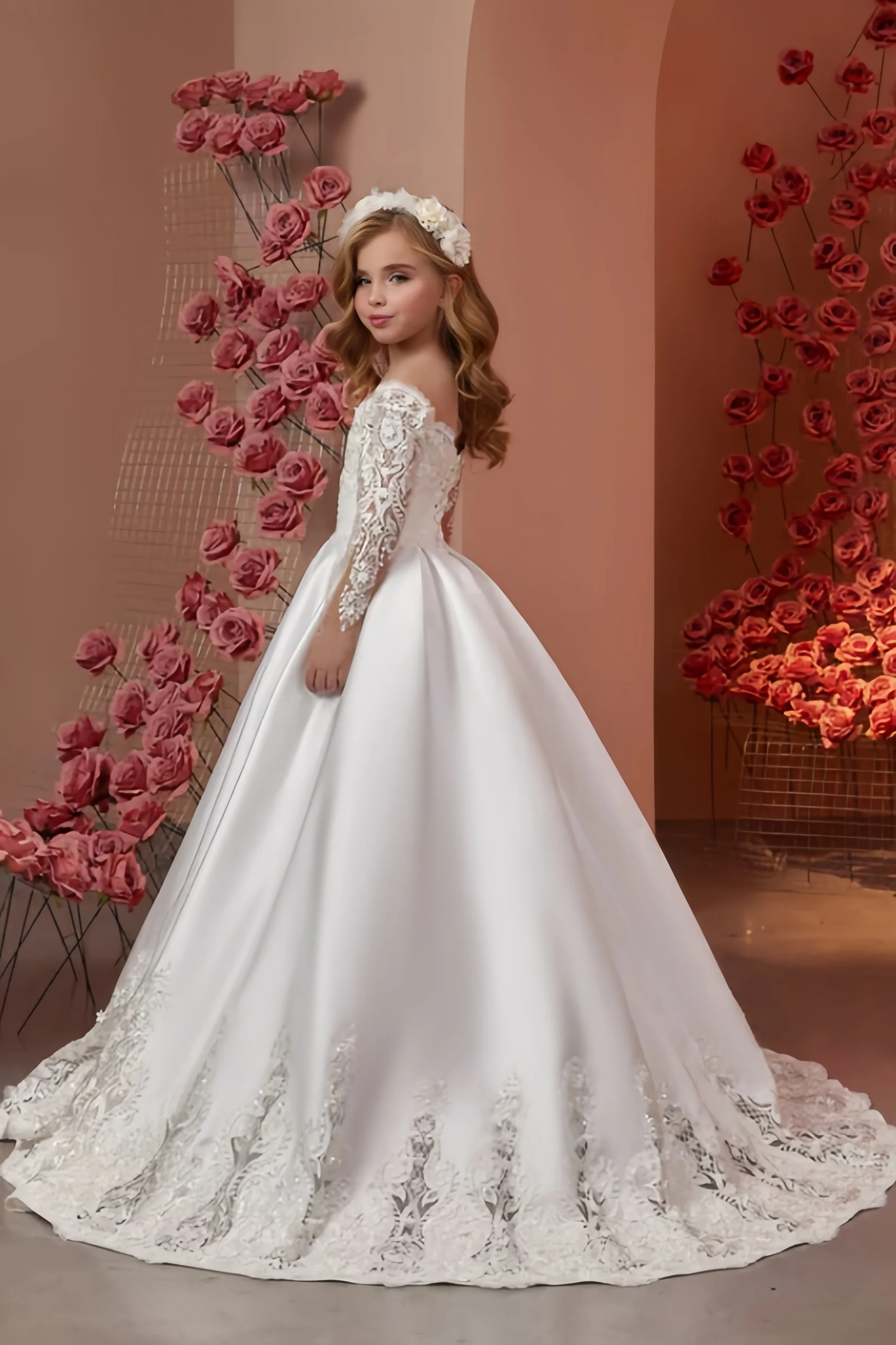 Lace stitching princess dress Mop the floor Flower Girl Dresses for holiday celebration birthday party Wedding Ceremonies
Lace stitching princess dress Mop the floor Flower Girl Dresses for holiday celebration birthday party Wedding Ceremonies