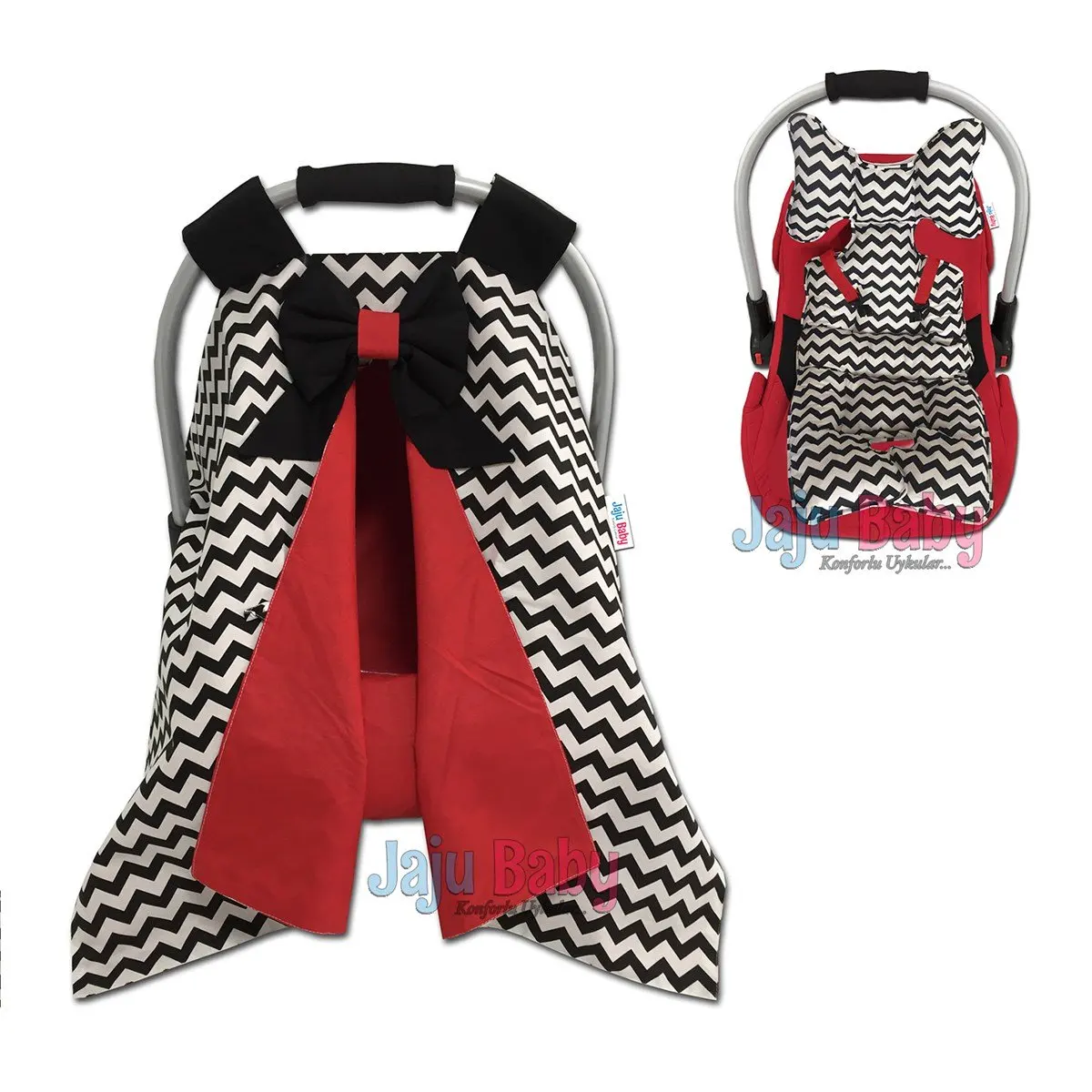 Handmade Black-Red Stroller Cover Sheet and Stroller Cushion 3-Piece
Handmade Black-Red Stroller Cover Sheet and Stroller Cushion 3-Piece