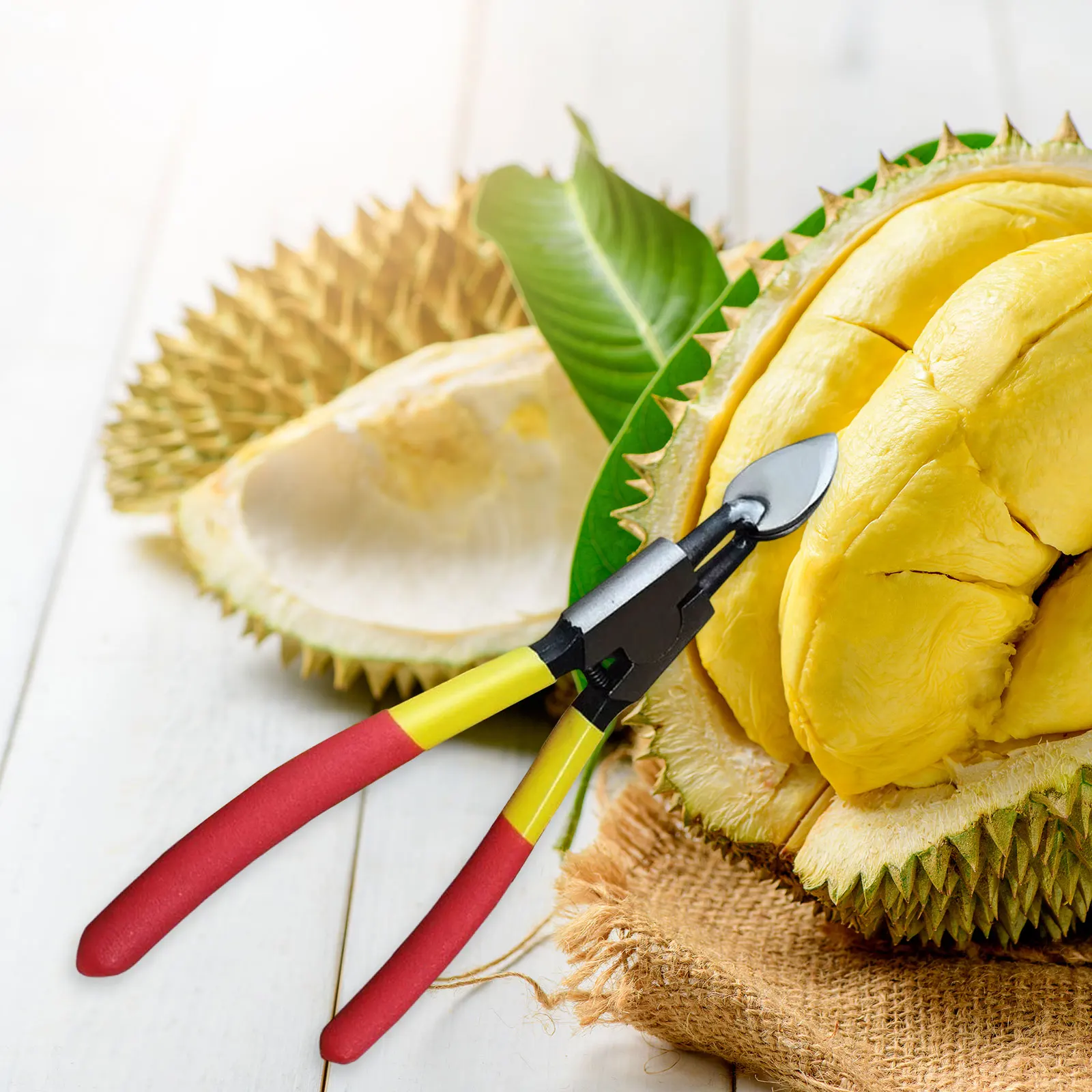Durian Opener Tool Professional Manual Opener Clip Easy Use Sturdy Rustproof Fruit Divider Multifunctional for Kitchen Camping
Durian Opener Tool Professional Manual Opener Clip Easy Use Sturdy Rustproof Fruit Divider Multifunctional for Kitchen Camping