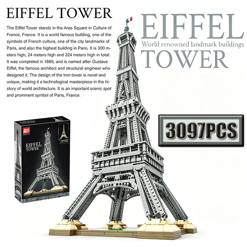 Eiffel Tower DIY Building Block Model MOC 3097PCS Creative Puzzle Toy Gift World Famous Architecture Series from France
Eiffel Tower DIY Building Block Model MOC 3097PCS Creative Puzzle Toy Gift World Famous Architecture Series from France