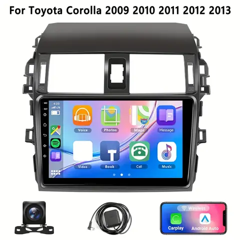 9 inch Wireless Car Radio for Toyota Corolla 2009 2010 2011 2012 2013 Support CarPlay Android Auto, 2+32G Touch Screen Car Stere