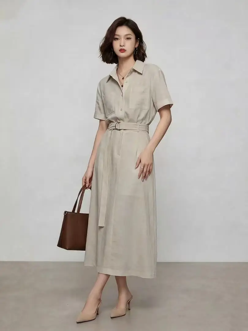 Casual minimal women's 100% linen long skirt two-piece set
Casual minimal women's 100% linen long skirt two-piece set