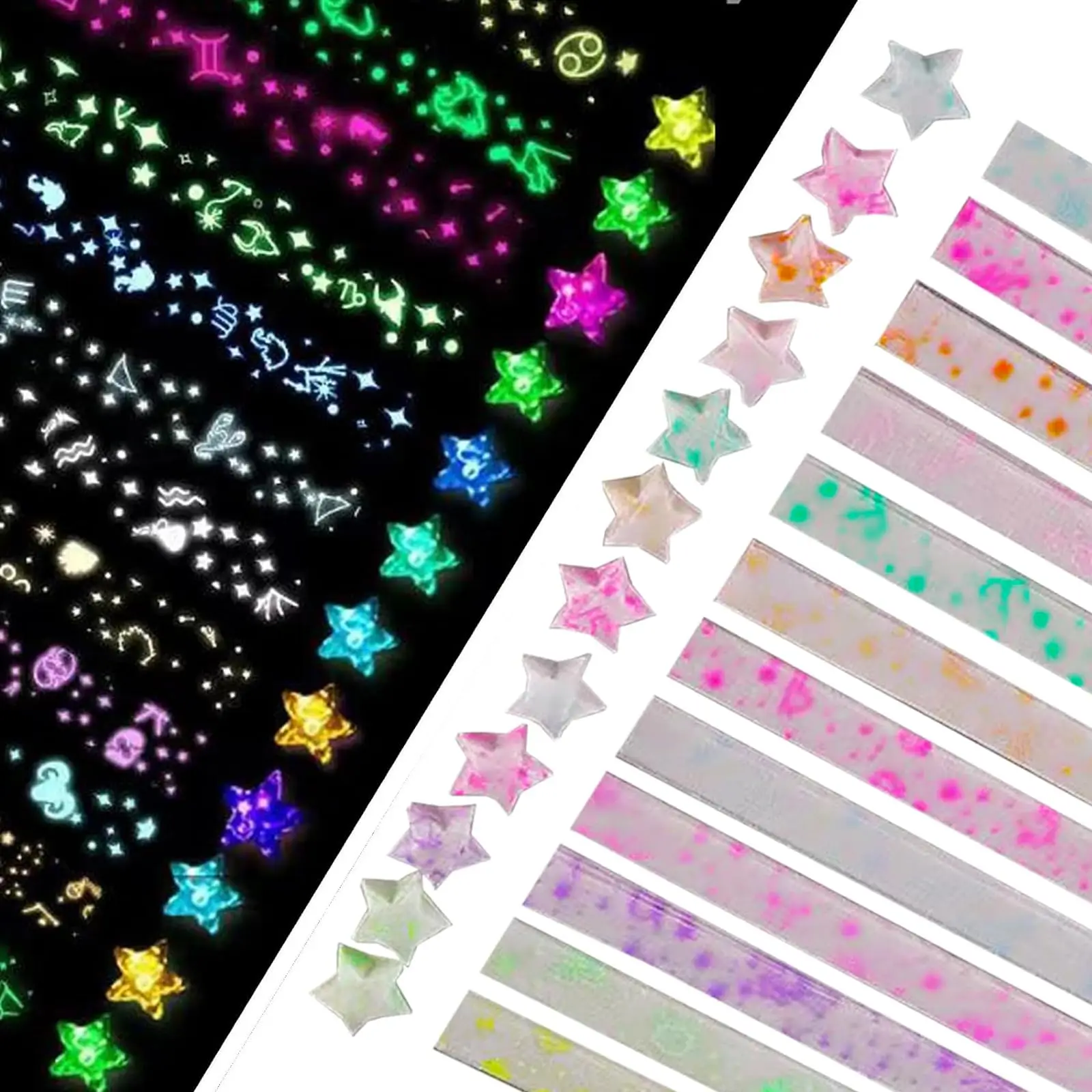 Star origami, colorful decorativepaper strips, origami paper strips,DIY origami star paper strips (12color glowing star origami)
Star origami, colorful decorativepaper strips, origami paper strips,DIY origami star paper strips (12color glowing star origami)