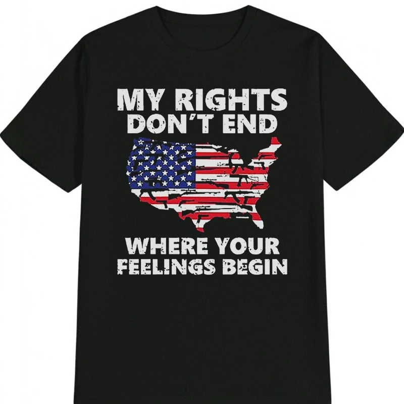 Men'S Casual Crew Neck Cotton T-Shirt with American Flag My Rights Don't End Where Your Feelings Begin Print Top Patriotic Tee
Men'S Casual Crew Neck Cotton T-Shirt with American Flag My Rights Don't End Where Your Feelings Begin Print Top Patriotic Tee
