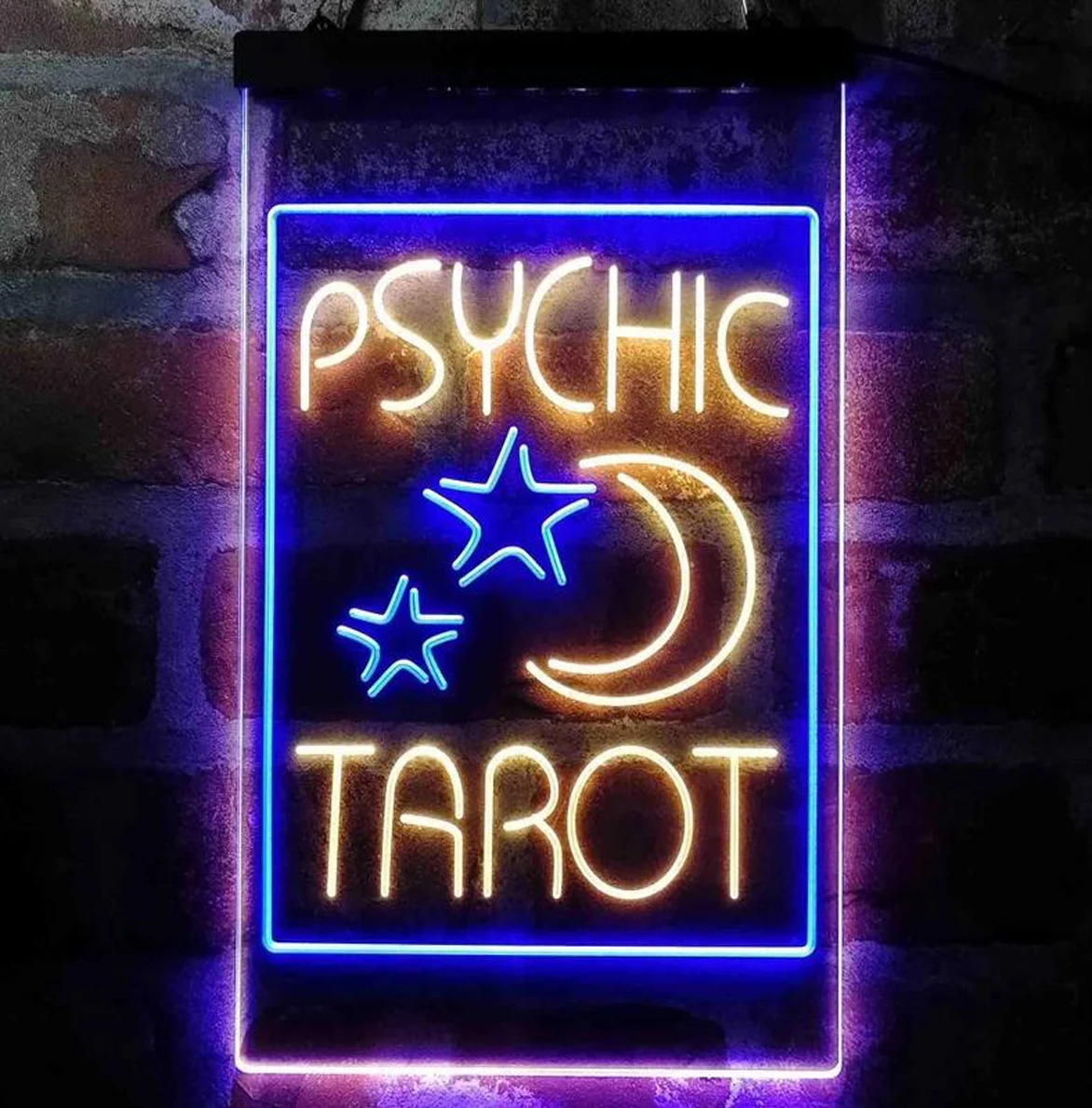 Custom Neon Sign Psychic Tarot. with Moon and Stars Dual Color LED Neon Light Shop Wall Decor Bedroom Decor Hanging Light
Custom Neon Sign Psychic Tarot. with Moon and Stars Dual Color LED Neon Light Shop Wall Decor Bedroom Decor Hanging Light