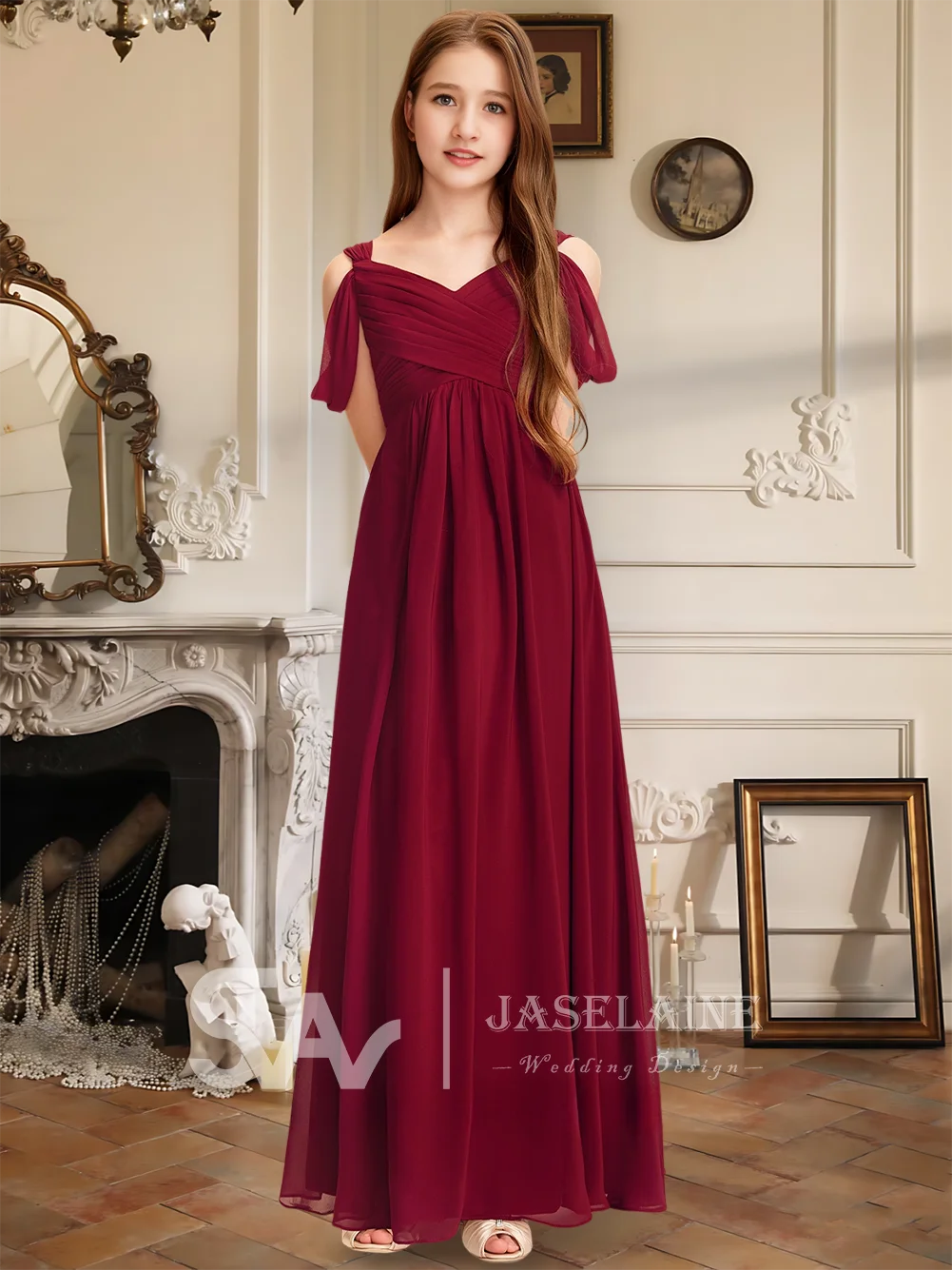 GHJ Kids A Line Cold Shoulder Floor Length Chiffon Junior Bridesmaid Dress Flower Girl Dress Girls Party Wedding Formal Dress
GHJ Kids A Line Cold Shoulder Floor Length Chiffon Junior Bridesmaid Dress Flower Girl Dress Girls Party Wedding Formal Dress