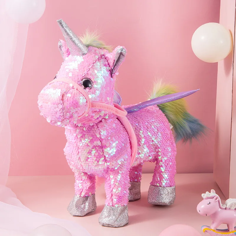 35cm Electric Walking Unicorn Plush Funny Toy Lead Rope Shake Hips Singing Music Stuffed Toy For Children Kids Gift
35cm Electric Walking Unicorn Plush Funny Toy Lead Rope Shake Hips Singing Music Stuffed Toy For Children Kids Gift