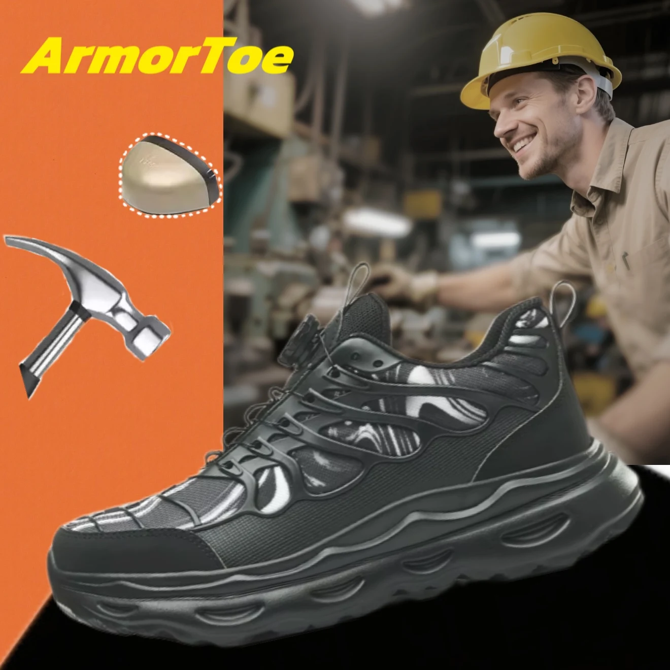 ArmorToe Rotating Buckle Safety Shoes Anti-smash Anti-puncture Steel Head Work Shoes Breathable Sneakers #Armor2778
ArmorToe Rotating Buckle Safety Shoes Anti-smash Anti-puncture Steel Head Work Shoes Breathable Sneakers #Armor2778