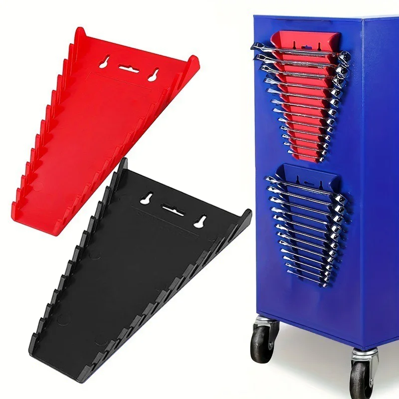 Magnetic wrench organizer with strong magnet backing, wall-mounted wrench storage for tool organization (wrenches not included).
Magnetic wrench organizer with strong magnet backing, wall-mounted wrench storage for tool organization (wrenches not included).