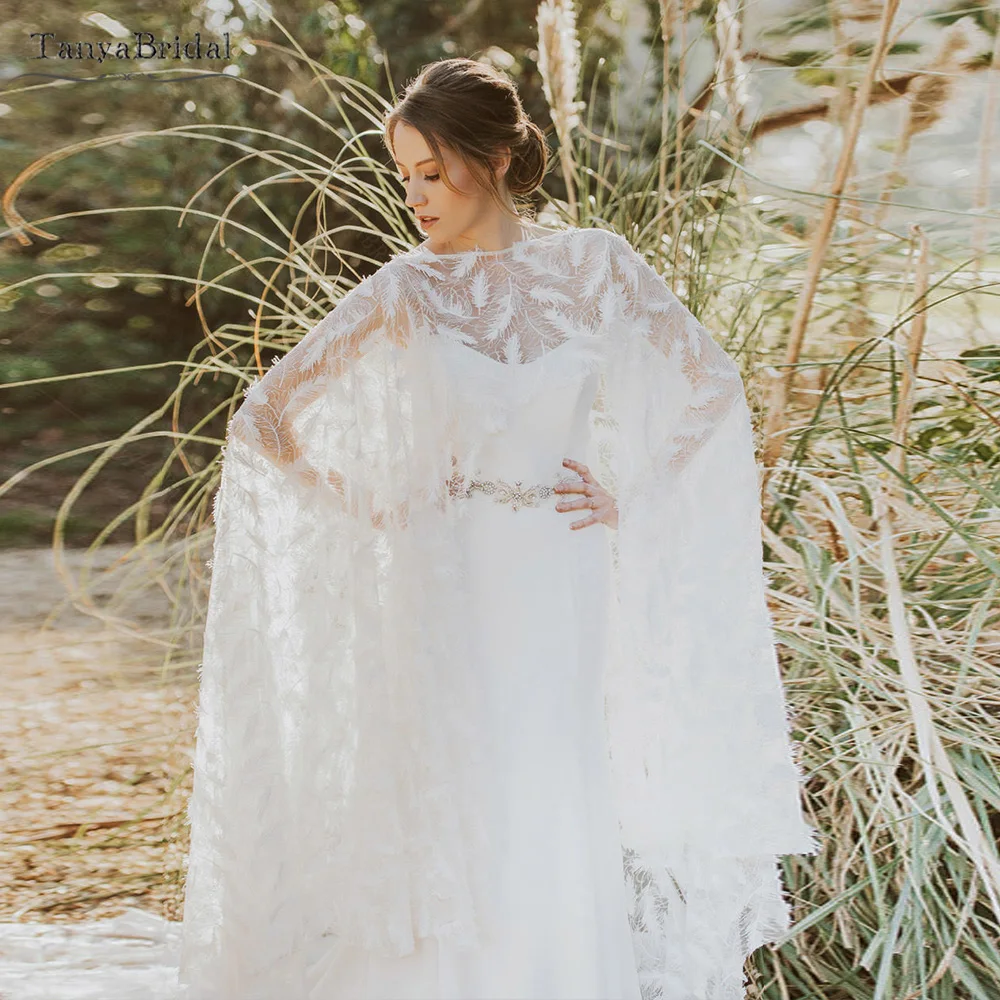 Feather Lace Long Capes Short front Long Back Elegant Wedding Wrap Romantic Bridal Shawl Capes DJ122
Feather Lace Long Capes Short front Long Back Elegant Wedding Wrap Romantic Bridal Shawl Capes DJ122
