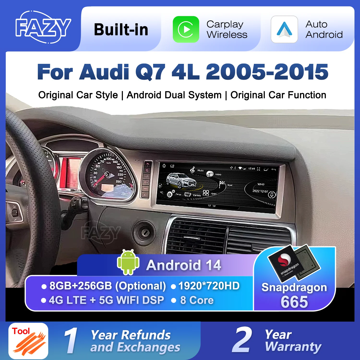 Android 14 Wireless CarPlay Touch Screen For Audi Q7 4L 2005-2015 MMI 2G 3G Car Radio Stereo Multimedia Player GPS Navigation
Android 14 Wireless CarPlay Touch Screen For Audi Q7 4L 2005-2015 MMI 2G 3G Car Radio Stereo Multimedia Player GPS Navigation