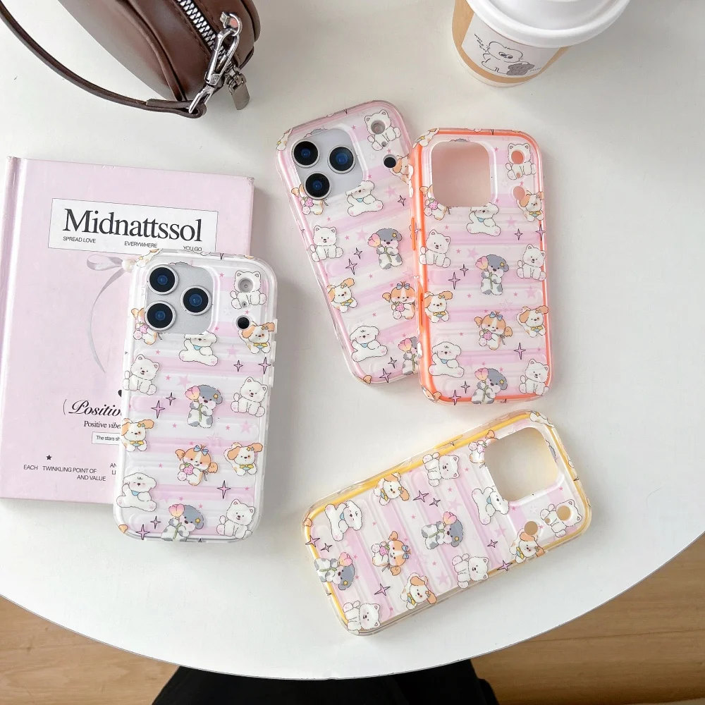 Pink striped cute star puppy phone case,suitable for iPhone14/15/16/17ProMax,cute and fashionable new shockproof protective case
Pink striped cute star puppy phone case,suitable for iPhone14/15/16/17ProMax,cute and fashionable new shockproof protective case