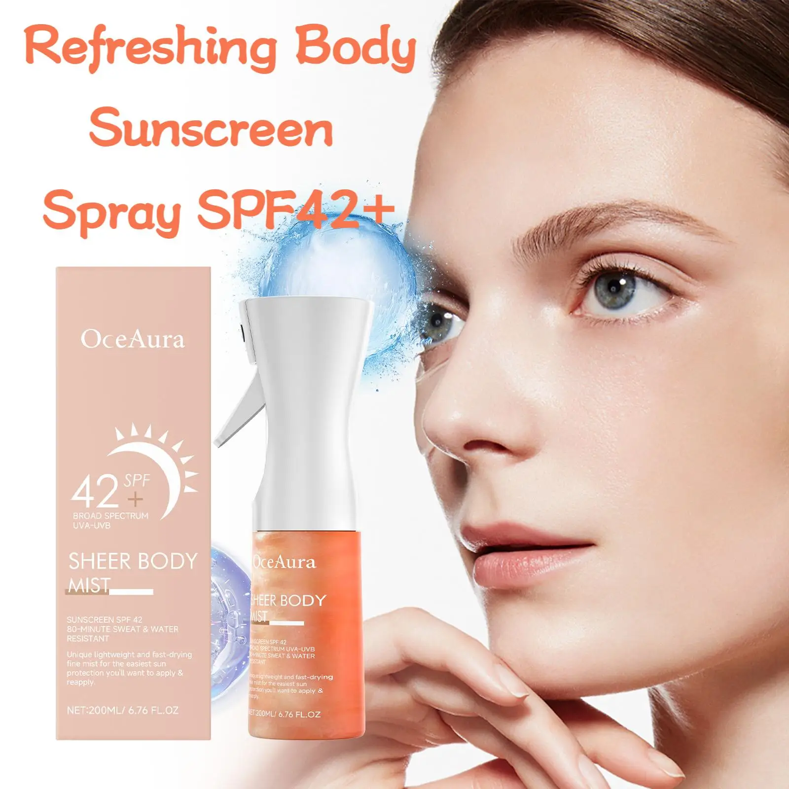 Oceaura 200ml Refreshing Skin Sunscreen Spray Spf42+ UV Isolation Moisturize Sunblock Lightweight Lasting Solar Protection Mist
Oceaura 200ml Refreshing Skin Sunscreen Spray Spf42+ UV Isolation Moisturize Sunblock Lightweight Lasting Solar Protection Mist