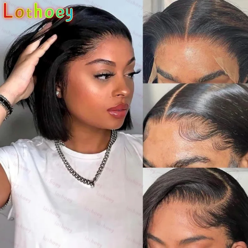 Straight Short Bob13x4 Glueless Lace Frontal Human Hair Wigs Transparent Lace Front Ready To Go 4x4 Lace Wig
Straight Short Bob13x4 Glueless Lace Frontal Human Hair Wigs Transparent Lace Front Ready To Go 4x4 Lace Wig
