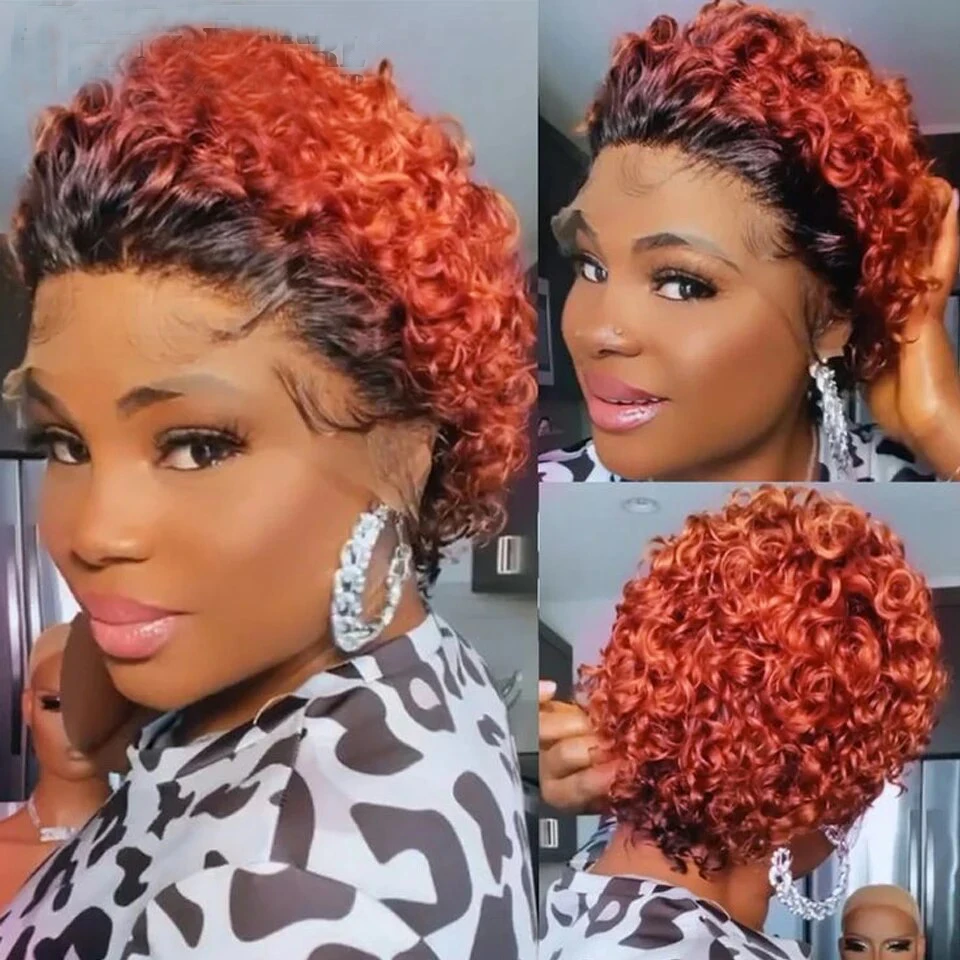 Pixie Cut Wig Ginger Brown Lace Wig Spring curl Short Bob Human Hair Wig For Women Natural Black Color Blonde Hair Cheap Wig
Pixie Cut Wig Ginger Brown Lace Wig Spring curl Short Bob Human Hair Wig For Women Natural Black Color Blonde Hair Cheap Wig