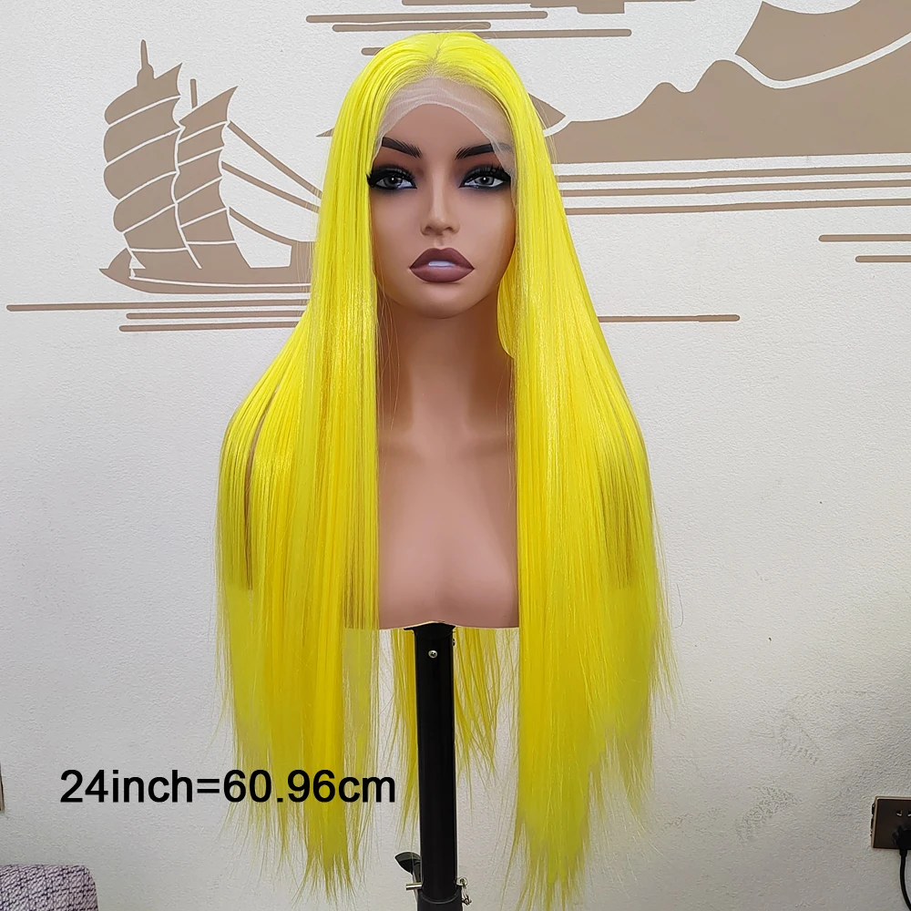 Yellow long synthetic lace front wig 13x4 free-part glueless hd transparent frontal lace replacement wigs for fashion women girl
Yellow long synthetic lace front wig 13x4 free-part glueless hd transparent frontal lace replacement wigs for fashion women girl
