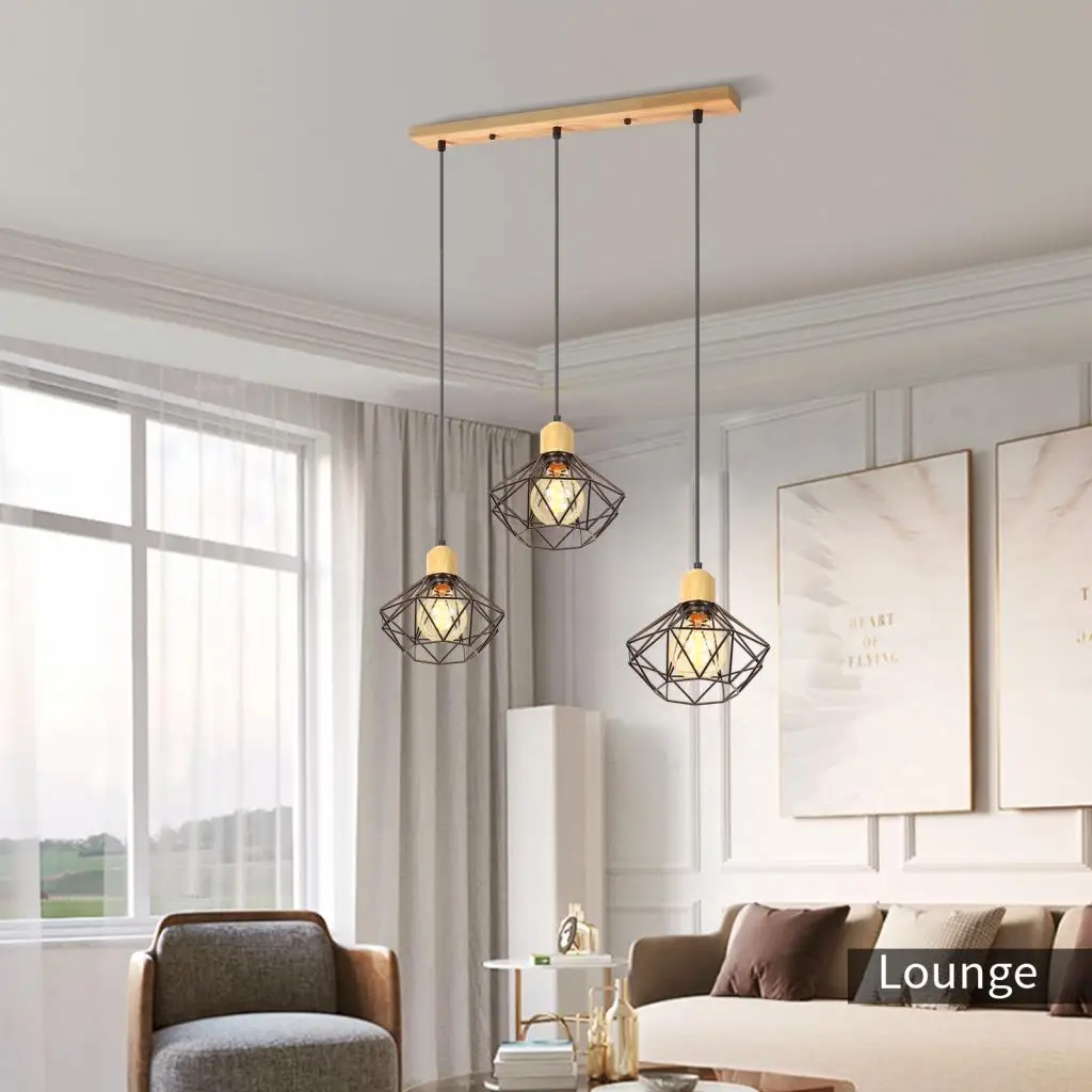 Simple Wind Retro Wrought Iron Chandelier Small Hexagonal Wood Art Restaurant Lights Three-head Iron Wire Lamp E27
Simple Wind Retro Wrought Iron Chandelier Small Hexagonal Wood Art Restaurant Lights Three-head Iron Wire Lamp E27